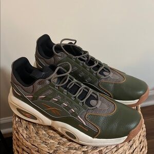 Reebok Green and Brown Sneakers with Retro Design